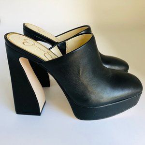 Jessica Simpson Black Platform Mules